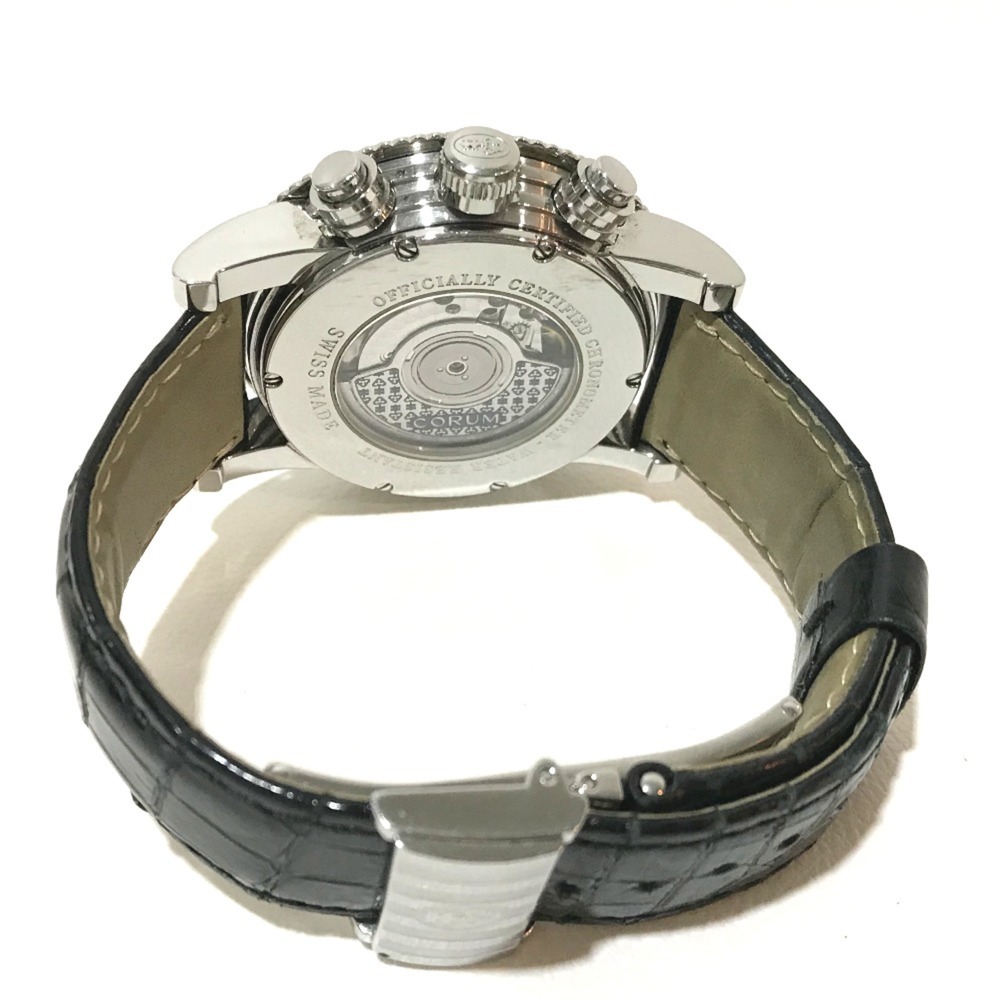 Corum 983.201.20 Back scale Automatic Wristwatch Silver Black belt - Picture 5 of 8